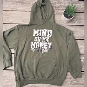 Women's Fashion Nova Green "Mind on my Money" Sweater, Size Large